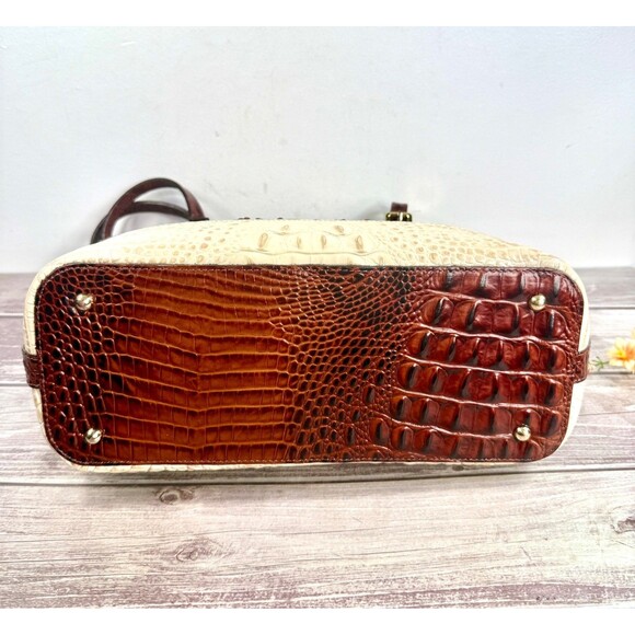 Brahmin Medium Asher Tote Coquette Pecan Two-Tone Melbourne Leather MINT - Picture 7 of 17